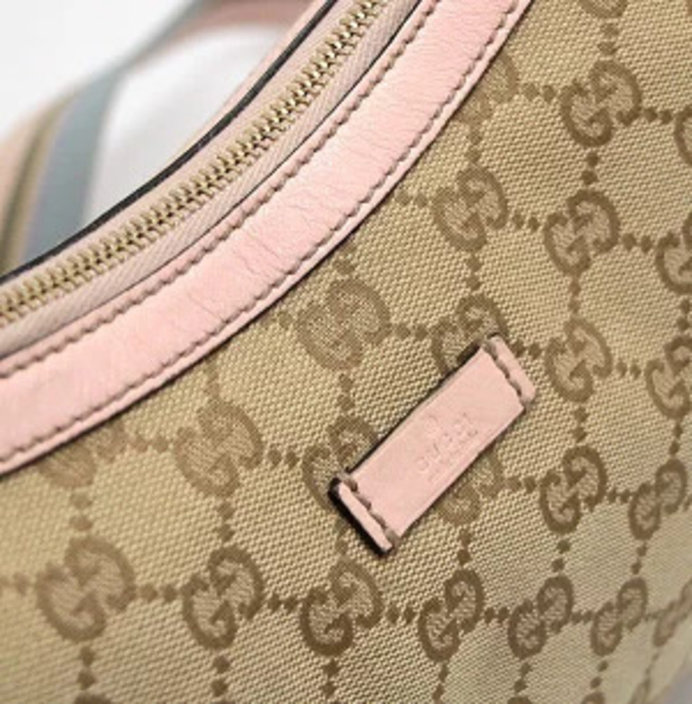 Gucci Shoulder Bag GG Canvas Leather Beige Cream x Pink - Picture 3 of 7